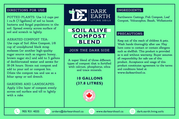 Dark Earth Living Soils Soil Alive Compost Blend