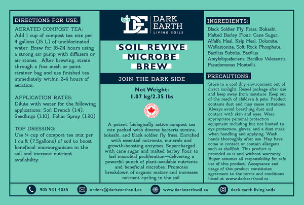 Dark Earth Living Soils Soil Revive Microbe Brew