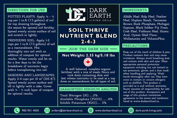 Dark Earth Living Soils Soils Soil Thrive Nutrient Blend (2-4-3
