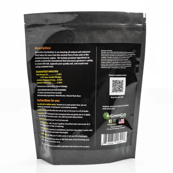 Green Gro Biologicals Earthshine Biochar & Humic Acid Blend/Activated Charcoal/Sequesters