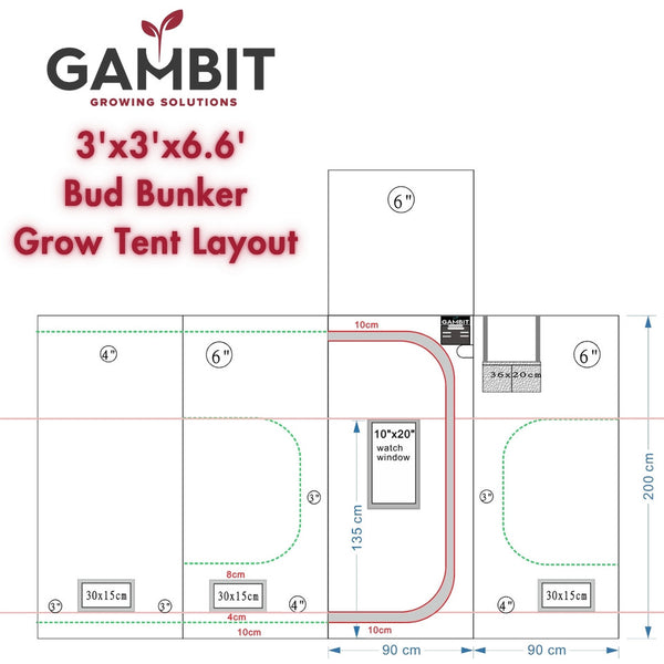 Gambit Growing 36" X 36 " x 80" Grow Tent