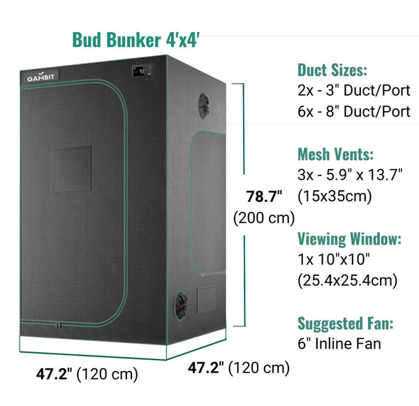 Gambit Growing 4x4x6.6 Bud Bunker Tent