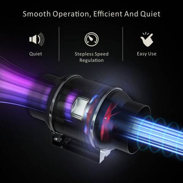 6" Gale Force Quiet Inline Duct Fan with Temperature Humidity VPD Smart Controller