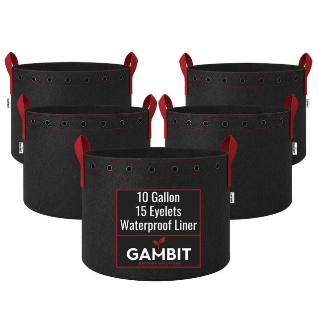 Gambit Growing Heavy Duty Reusable Fabric Pots 5 Pack