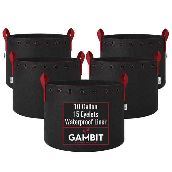 Gambit Growing Heavy Duty Reusable Fabric Pots 5 Pack