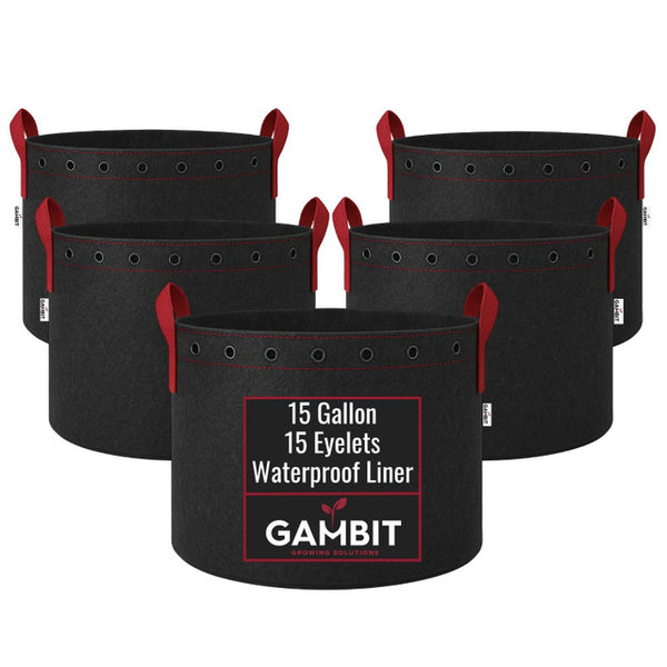 Gambit Growing Heavy Duty Reusable Fabric Pots 5 Pack