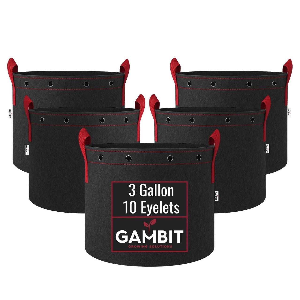 Gambit Growing Heavy Duty Reusable Fabric Pots 5 Pack