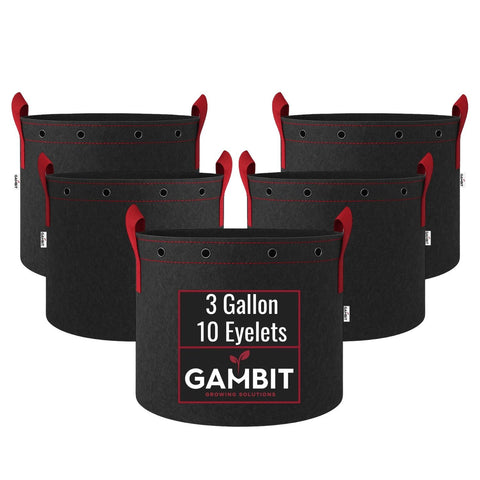 Gambit Growing Heavy Duty Reusable Fabric Pots 5 Pack