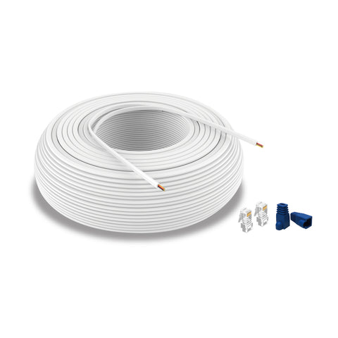 TrolMaster 500ft RJ12 Cable Roll with 100 Connectors and Covers (ECS-500)