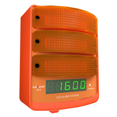 TrolMaster CO2 Alarm Station (amber light) plus LED display indicator and cable set (AS-3)