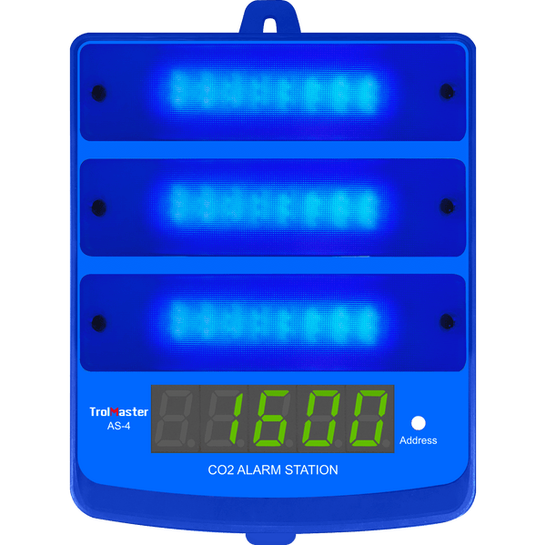 TrolMaster CO2 Alarm Station (blue light) plus LED display indicator and cable set (AS-4)