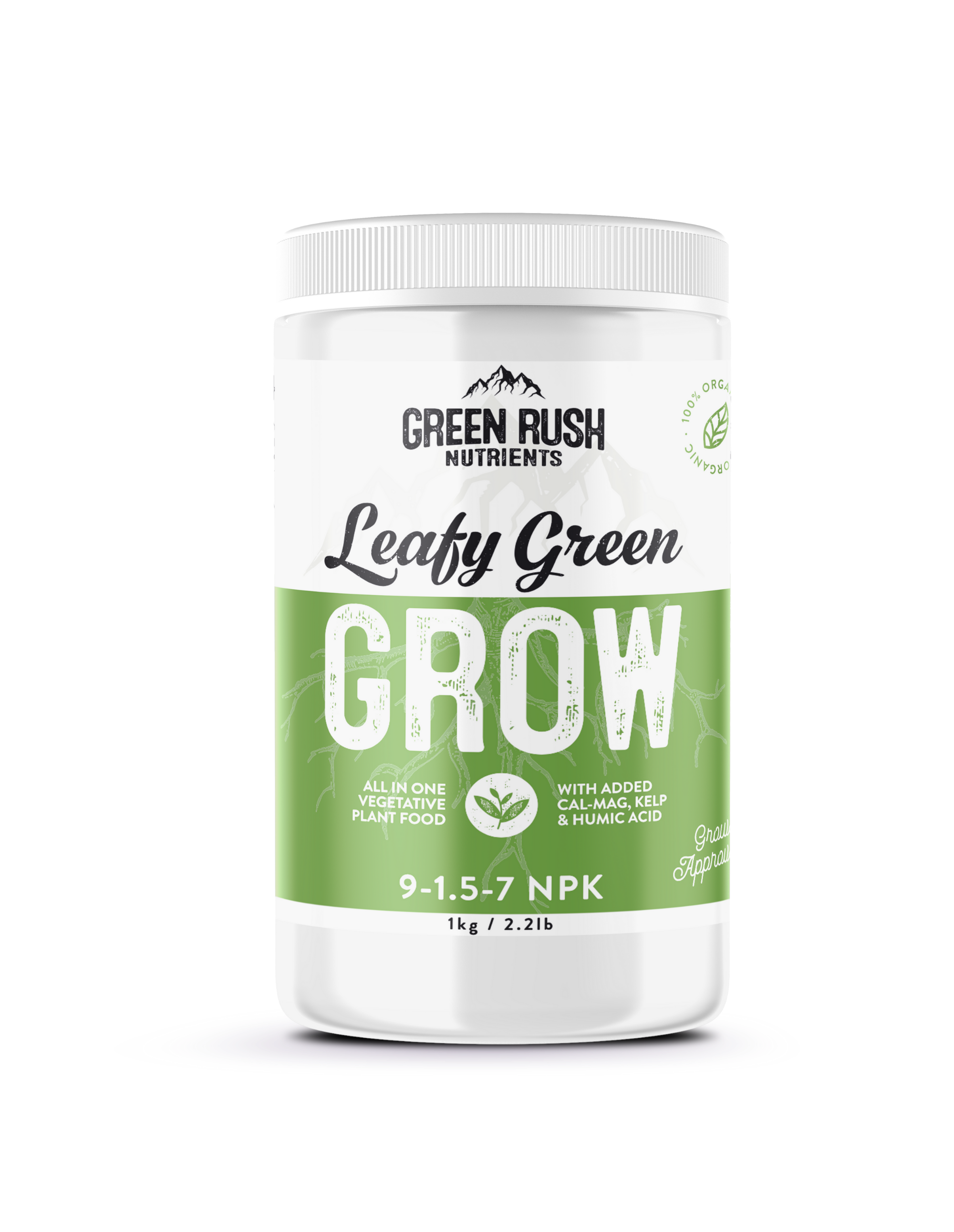 Green Rush Nutrients Leafy Green Grow Organic Vegetative Stage Plant Nutrients