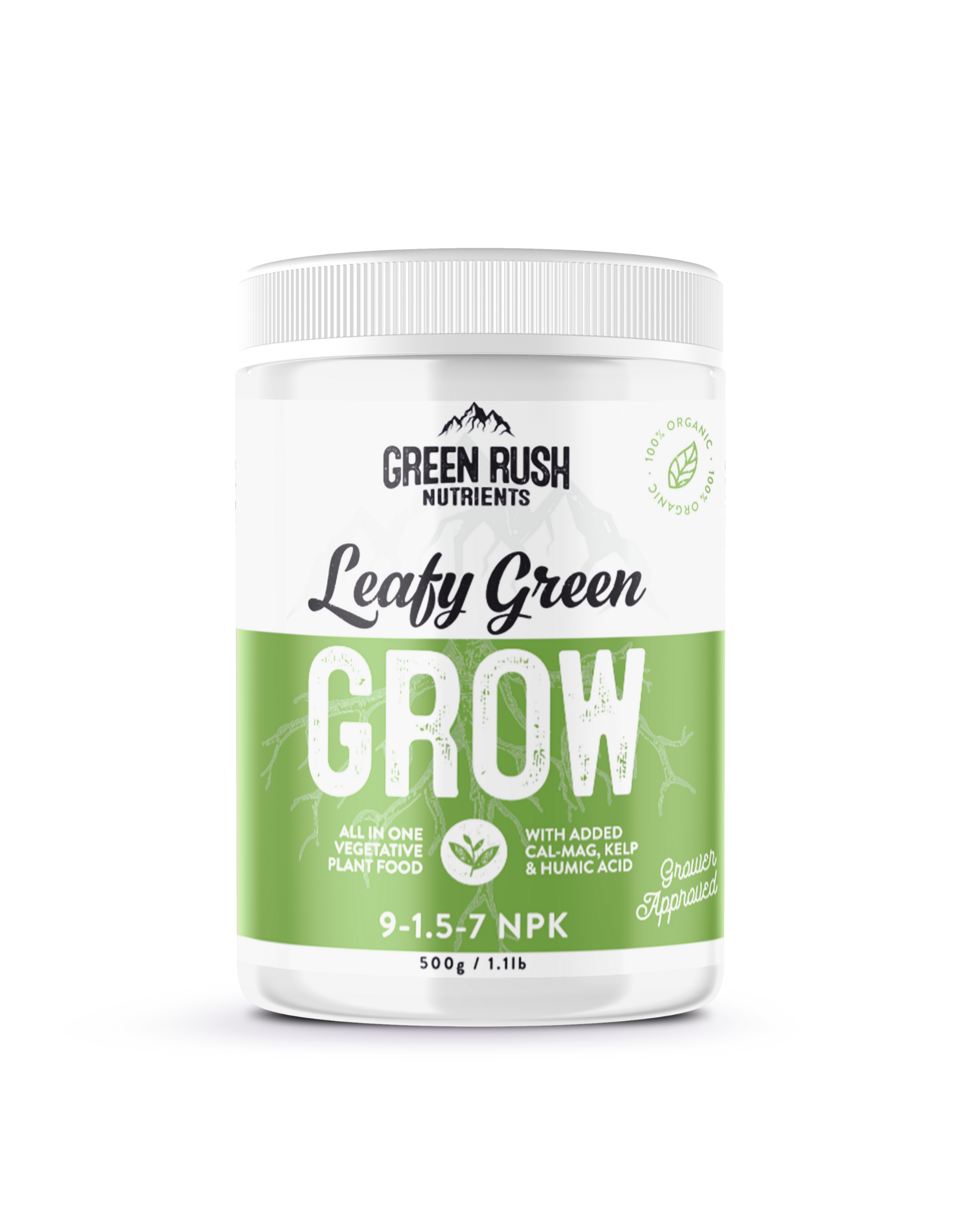 Green Rush Nutrients Leafy Green Grow Organic Vegetative Stage Plant Nutrients