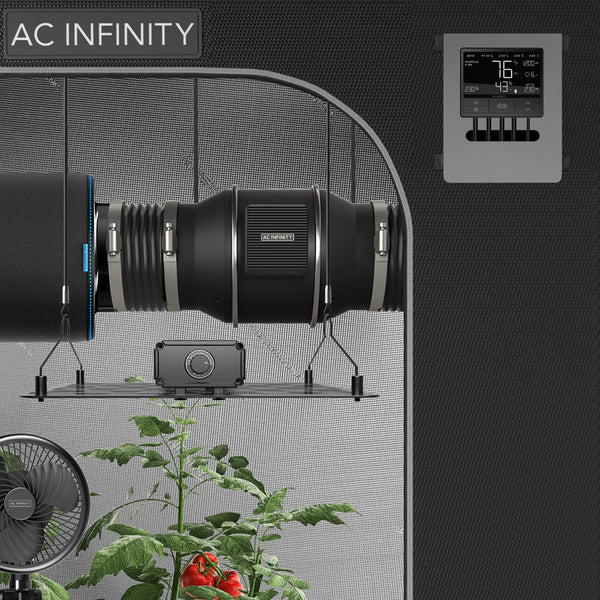 AC Infinity Cloudline T4 Quiet Inline Duct Fan System With Temperature and Humidity Controller 4" - 205 CFM